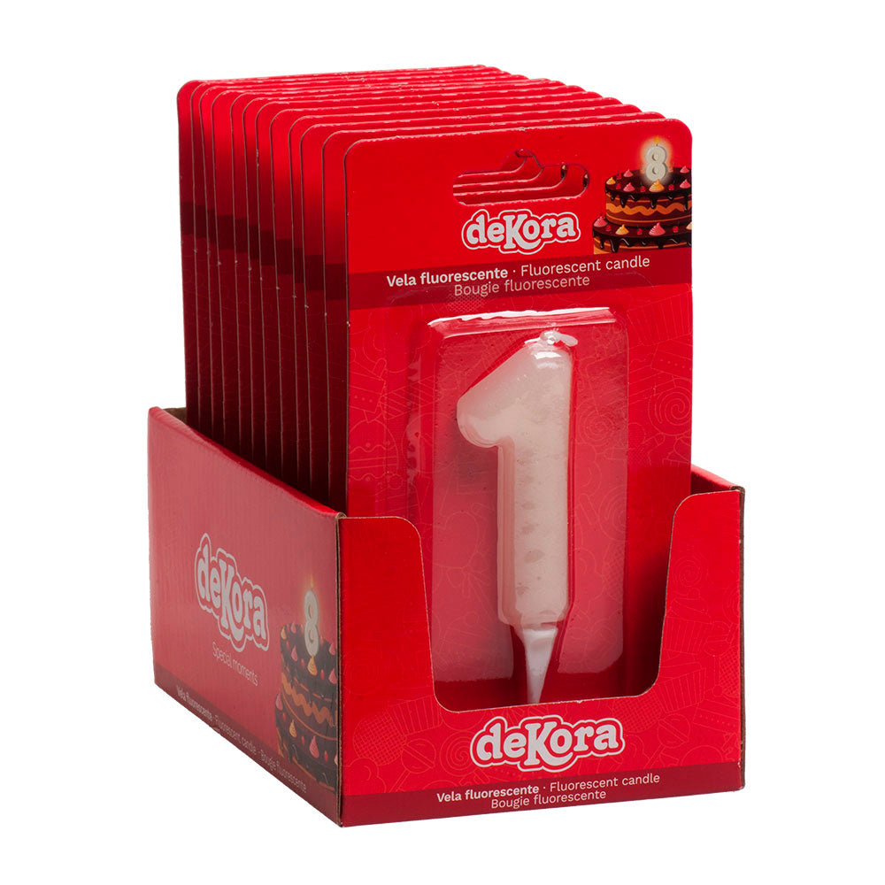 Lumânare tort cifra 1 Fluorescenta 6cm