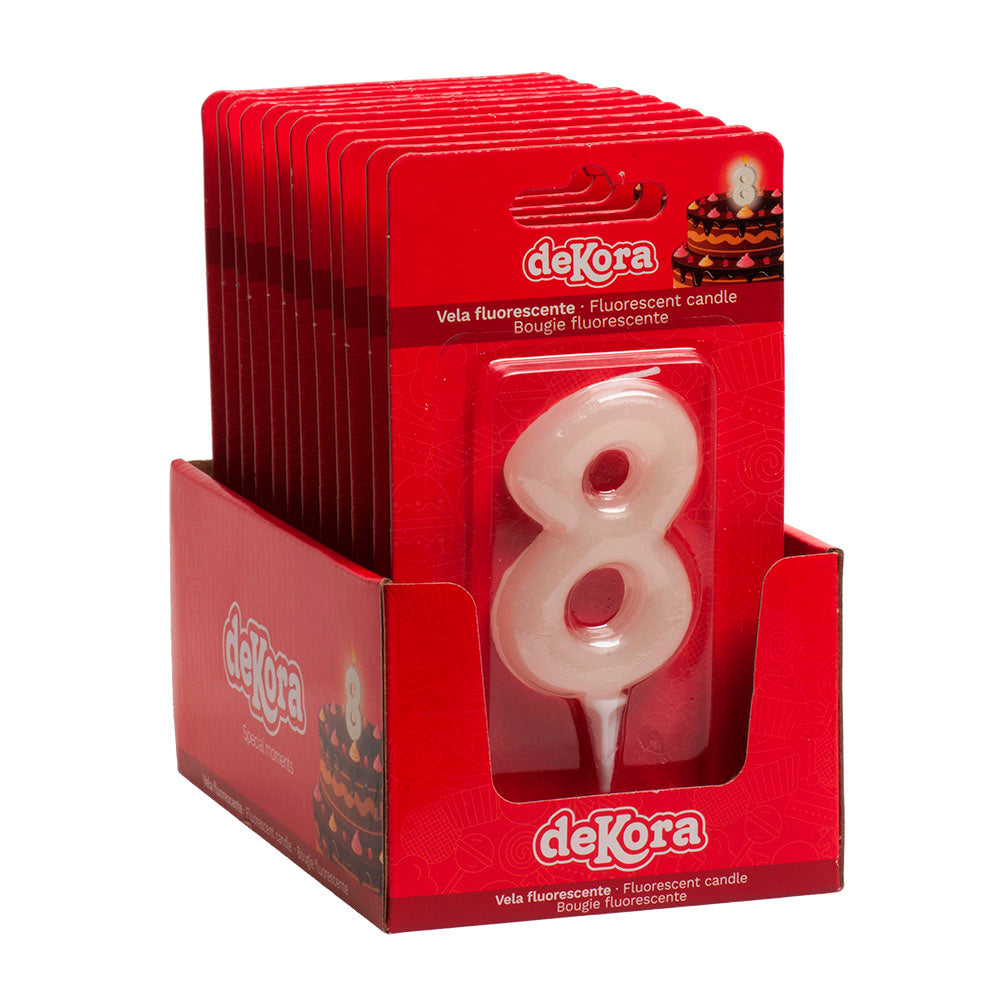 Lumânare tort cifra 8 Fluorescenta 6cm