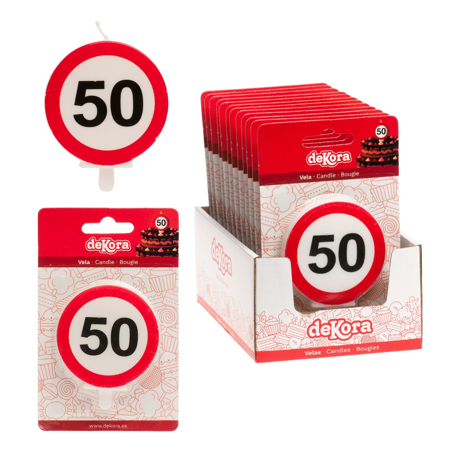 Lumânare tort aniversară 50 ani – semn rutier