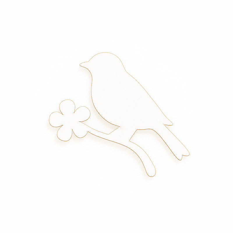 Set 10bc - Blankuri Pasare pe o ramura de floare din MDF 3mm