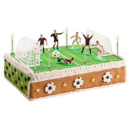 Set decor tort fotbal cu 10 lumânări