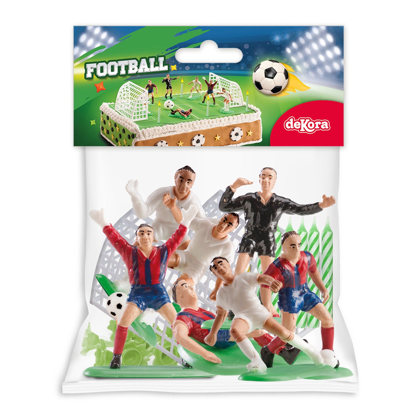Set decor tort fotbal cu 10 lumânări