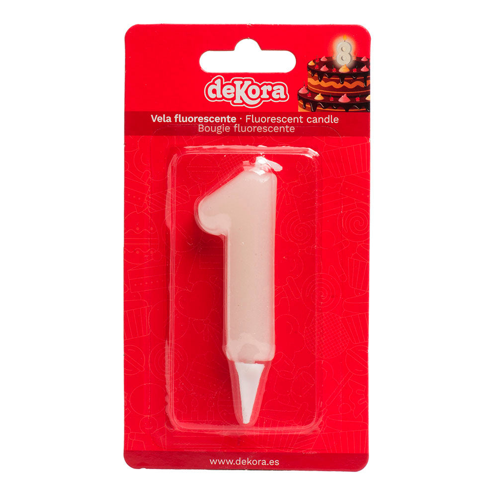 Lumânare tort cifra 1 Fluorescenta 6cm