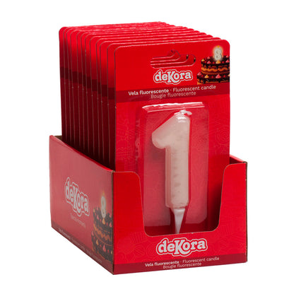 Lumânare tort cifra 1 Fluorescenta 6cm