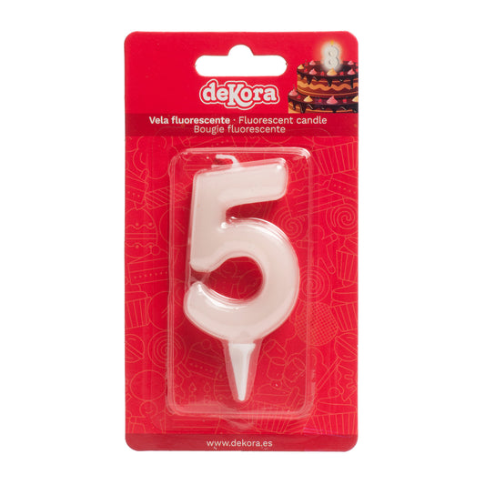 Lumânare tort cifra 5 Fluorescenta 6cm