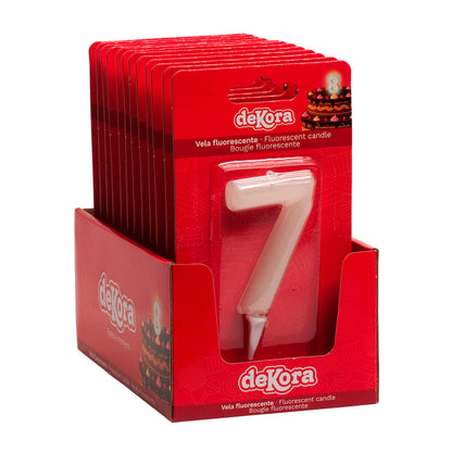 Lumânare tort cifra 7 Fluorescenta 6cm