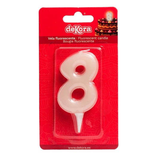 Lumânare tort cifra 8 Fluorescenta 6cm