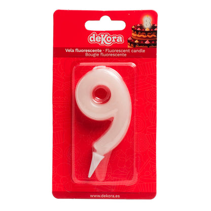 Lumânare tort cifra 9 Fluorescenta 6cm