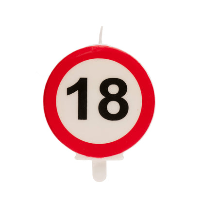 Lumânare tort aniversară 18 ani – semn rutier
