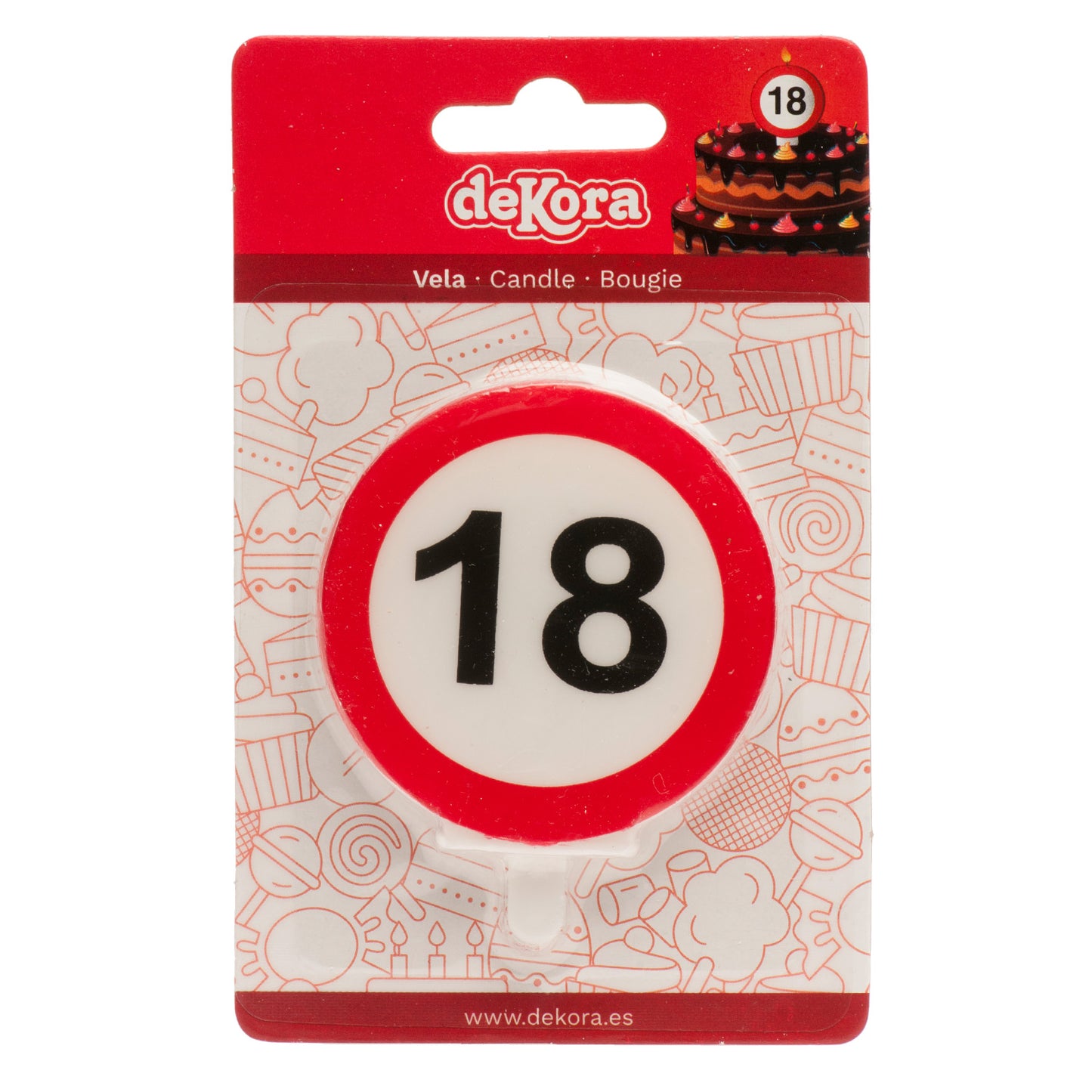 Lumânare tort aniversară 18 ani – semn rutier