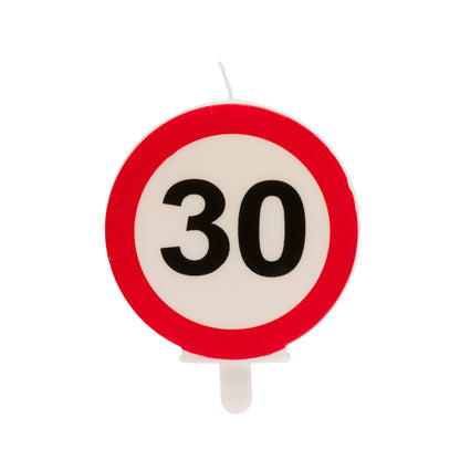 Lumânare tort aniversară 30 ani – semn rutier