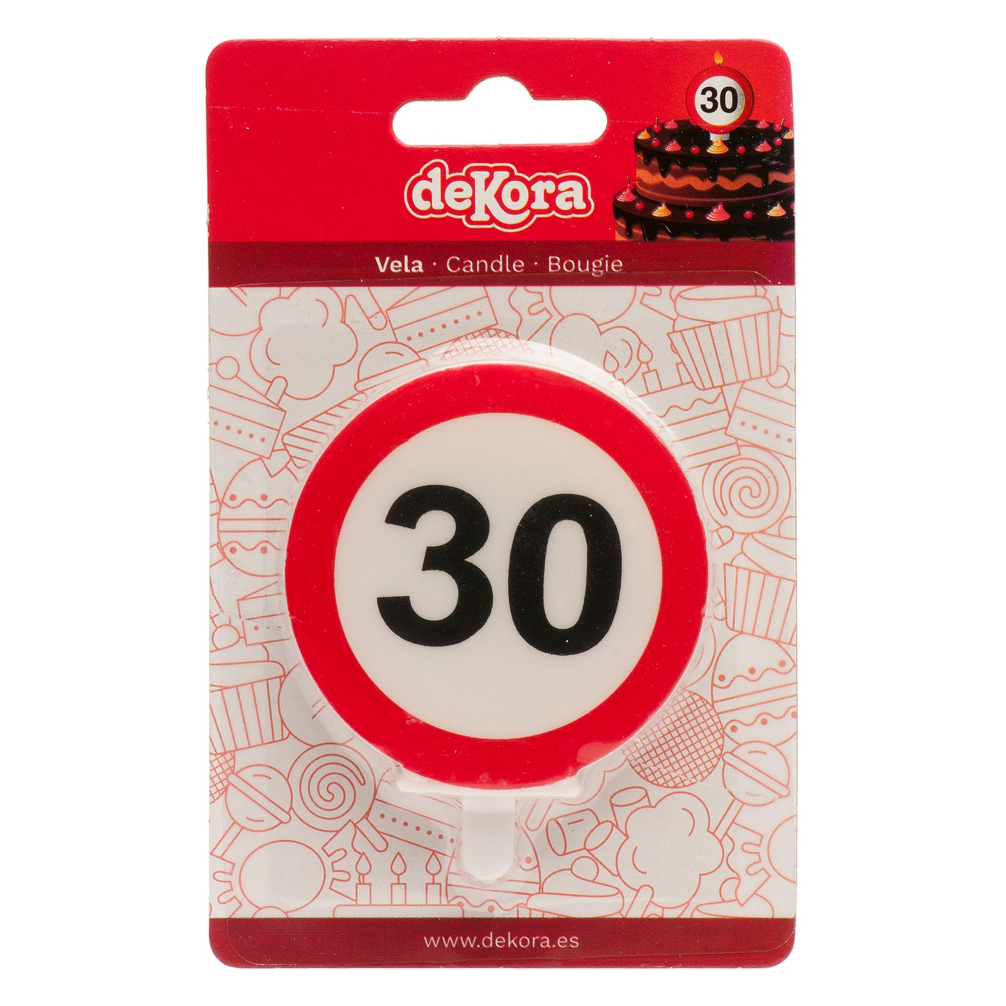Lumânare tort aniversară 30 ani – semn rutier