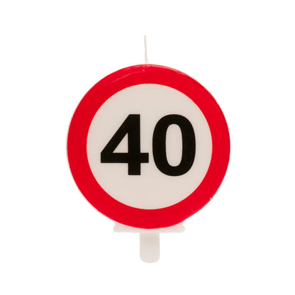 Lumânare tort aniversară 40 ani – semn rutier