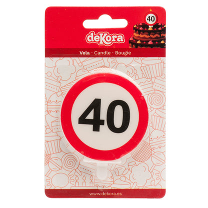 Lumânare tort aniversară 40 ani – semn rutier