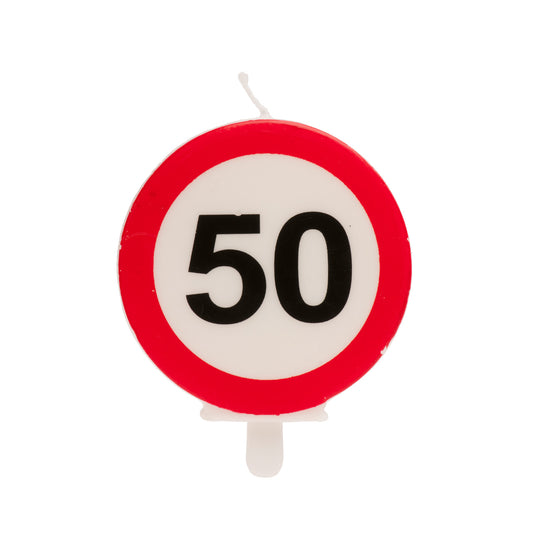 Lumânare tort aniversară 50 ani – semn rutier