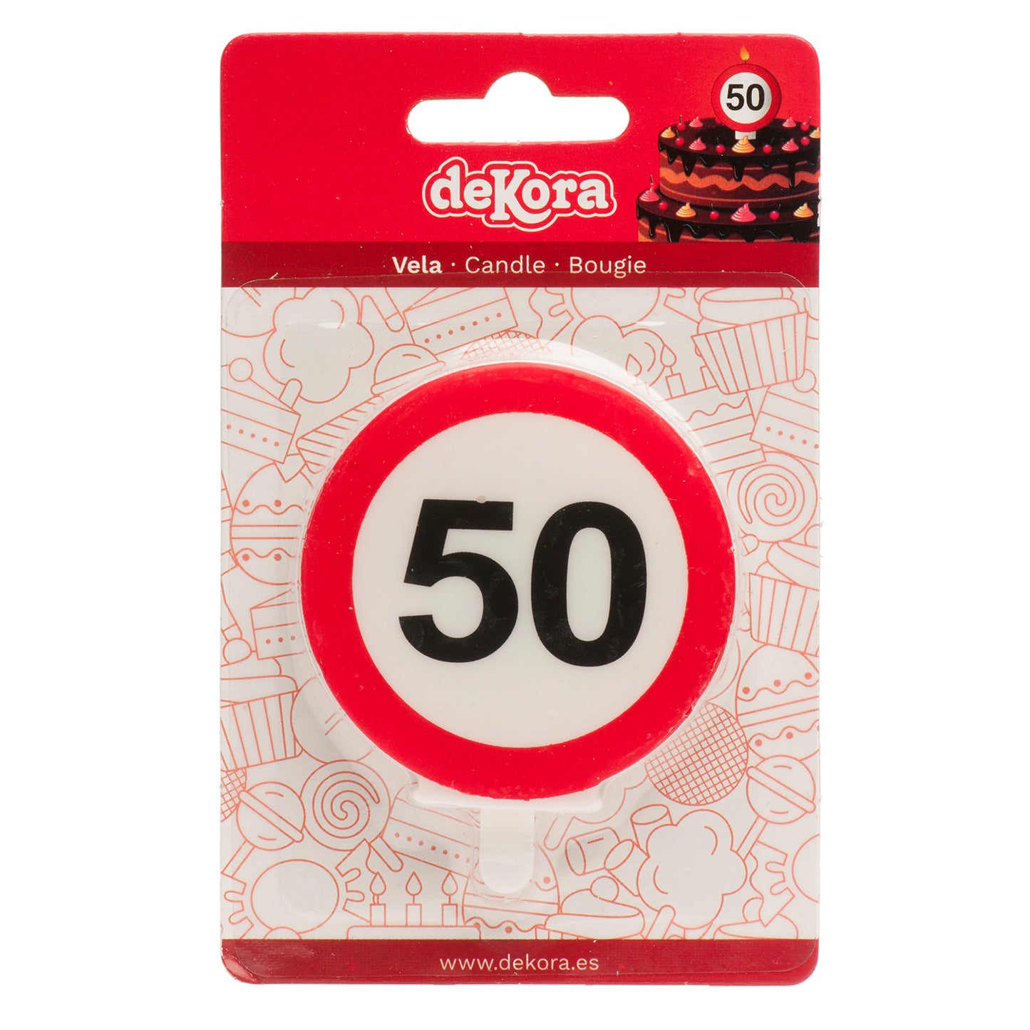 Lumânare tort aniversară 50 ani – semn rutier