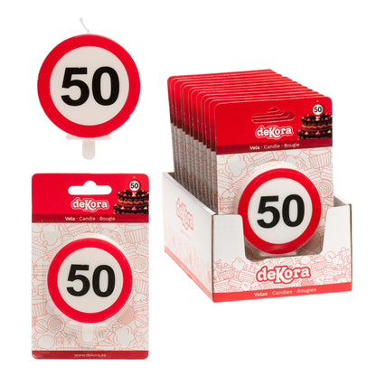 Lumânare tort aniversară 50 ani – semn rutier