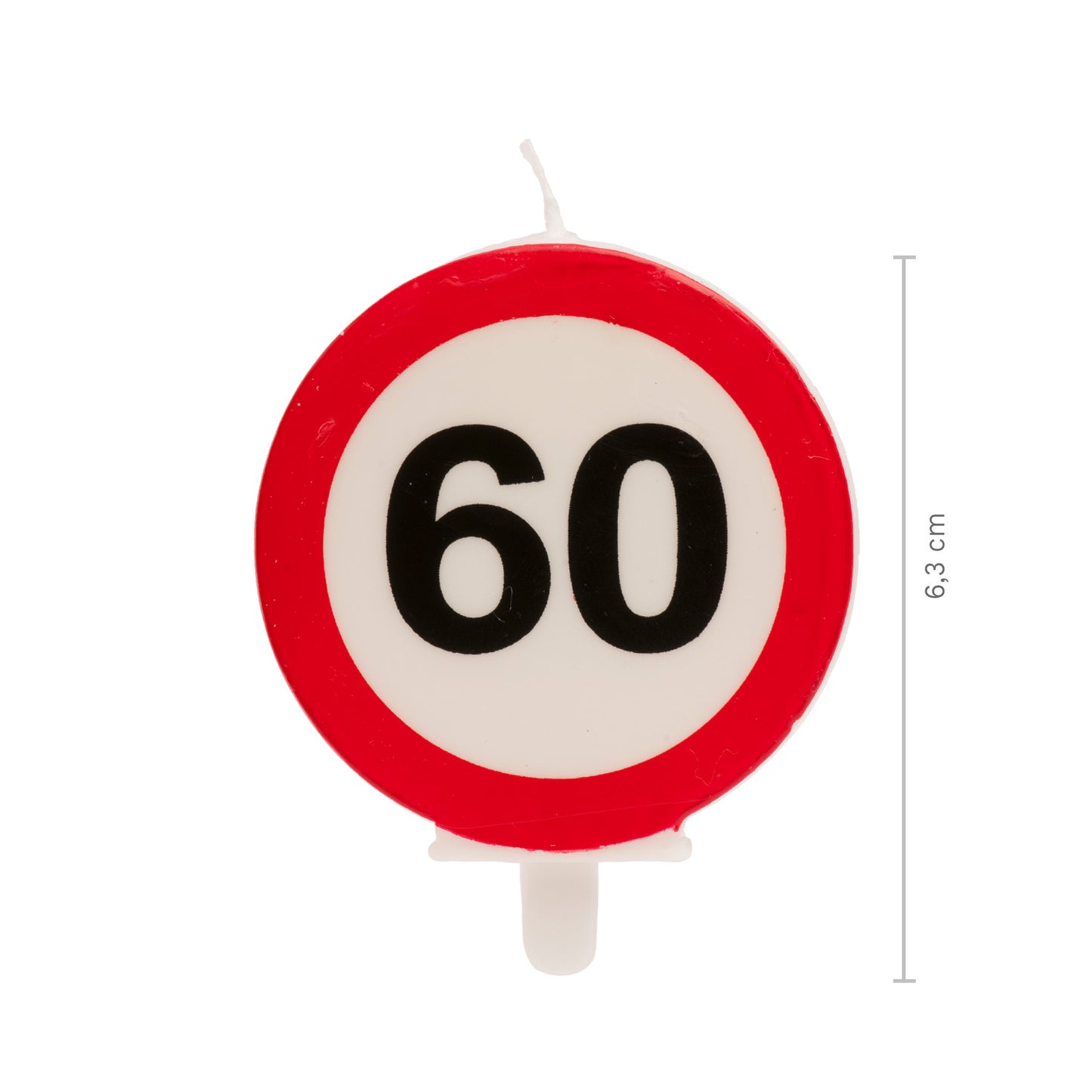 Lumânare tort aniversară 60 ani – semn rutier