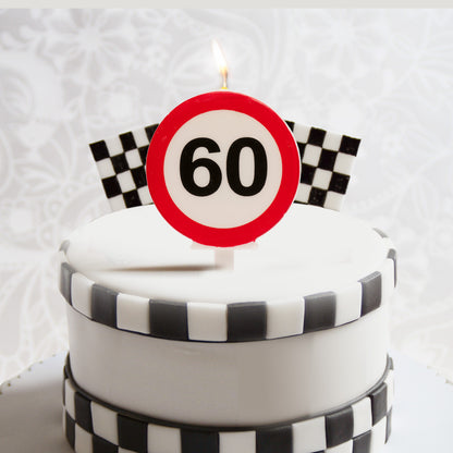 Lumânare tort aniversară 60 ani – semn rutier