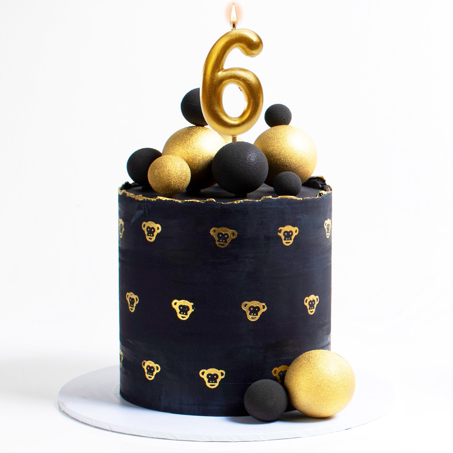 Lumânare aniversară tort cifra 6 aurie metalizată