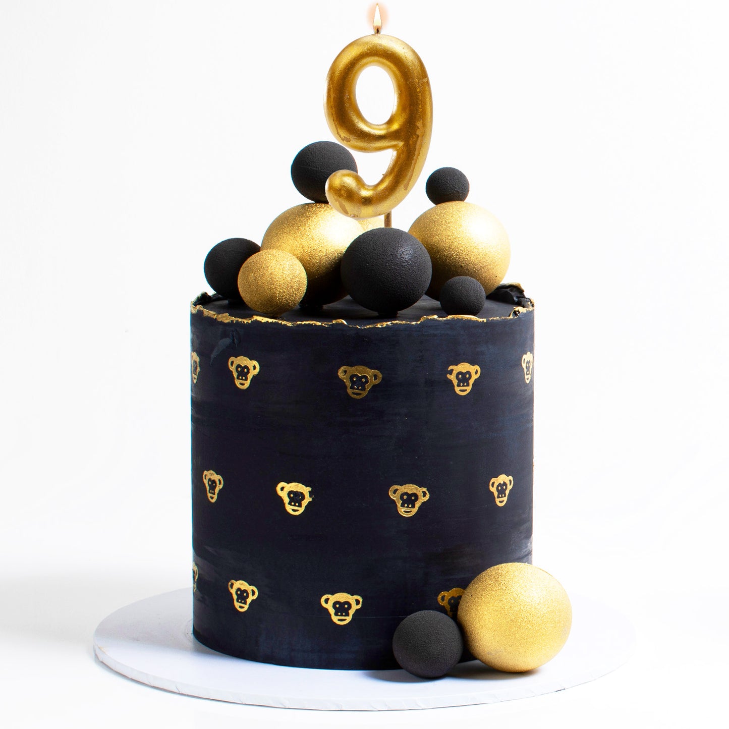 Lumânare aniversară tort cifra 9 aurie metalizată
