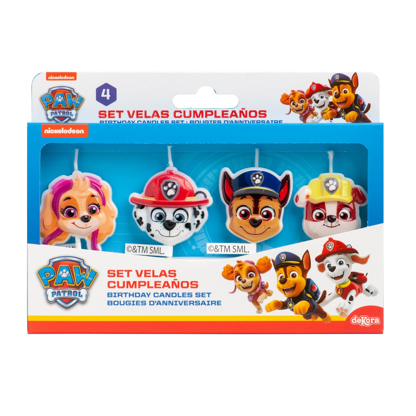 Lumânări tort Paw Patrol – set 4 bucăți