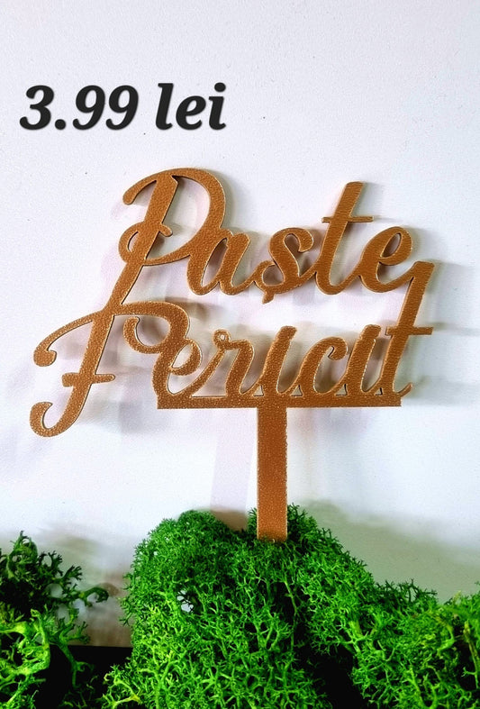 Topper "Paste fericit" cu piciorus
