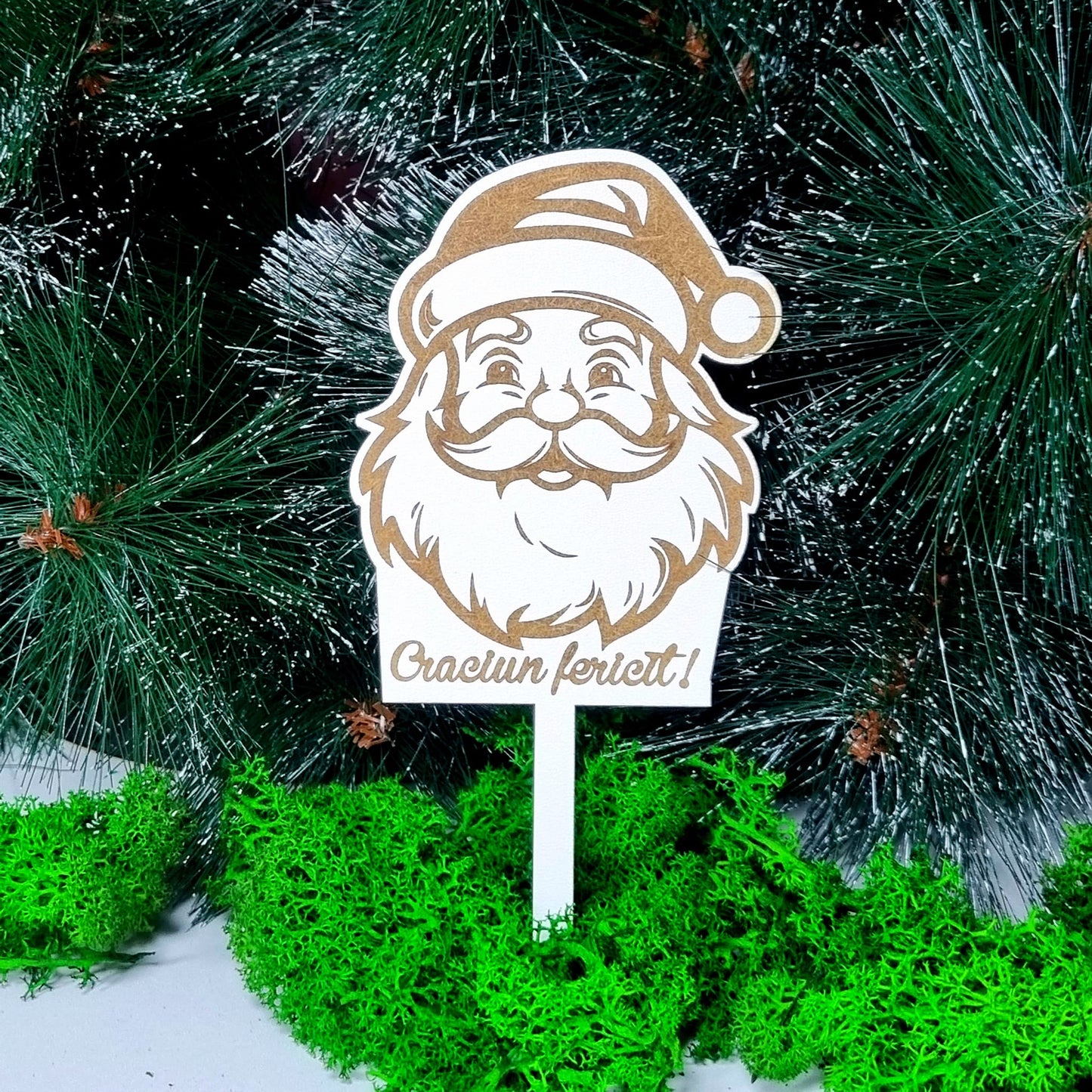 Topper Moș Crăciun gravat