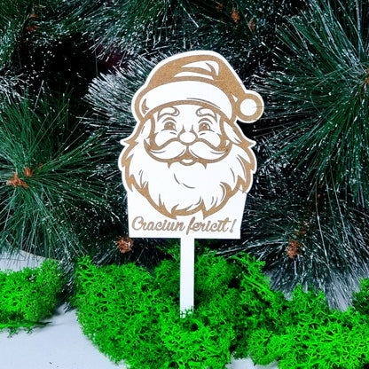 Topper Moș Crăciun gravat