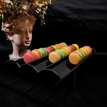 Suport Macarons plexi Negru Lucios