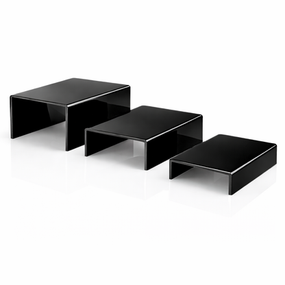 Set 3 Suporturi Prajituri din Plexi Negru