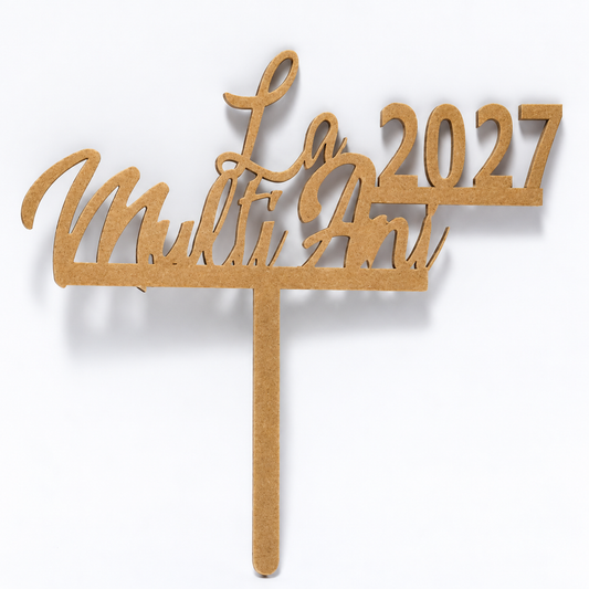 Topper La mulți ani 2027 cu picioruș