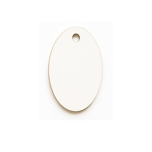 Set 10bc - Blankuri Eticheta ovala cu gaura din MDF 3mm