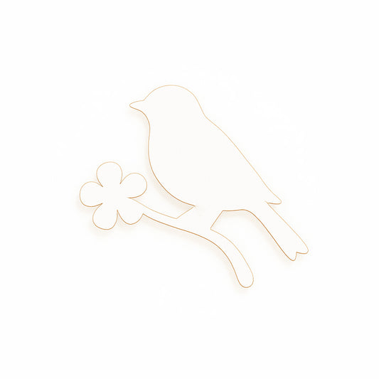 Set 10bc - Blankuri Pasare pe o ramura de floare din MDF 3mm