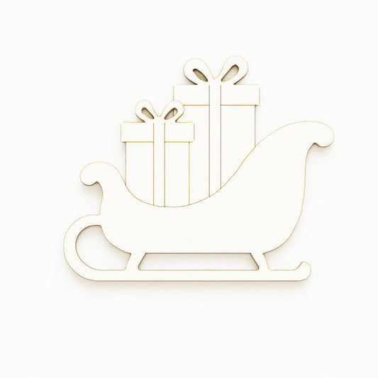 Set 10bc - Blankuri Sanie cu cadouri Craciun din MDF 3mm