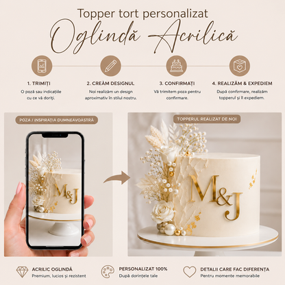 Topper oglindă acrilică personalizat
