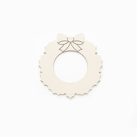 Set 10bc - Blankuri Coroana cu funda Craciun din MDF 3mm